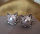 Сережки біжутерія Цвяшки Кіцюні 1.4 см Fashion Jewelry Сріблясті - зображення 1