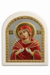 Срібна православна ікона Бородиця Семистрільна з позолотою 25*20 - зображення 1
