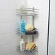 Полка угловая для ванной металлическая 3 яруса хром 20×20×56 см ПУ-20332 - изображение 2