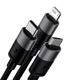 USB кабель 3в1 Micro USB/Lightning/Type-C Baseus StarSpeed One-for-three Fast Charging (1.2м, 3.5A) Black - зображення 2