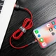 USB кабель Lightning Baseus Сafule Series Fast Charging Data Cable (3m, 2A, 480 Mbps) Red - зображення 6