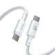 Кабель Baseus New Braided Fast Charging Type-C to Type-C 100W (2m) White - зображення 1