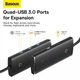 USB хаб расширитель с входом Type-C HUB адаптер Baseus Lite Series 4-in-1 (Type-C to USB 3.0*4, 1m). Black - изображение 2