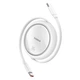 USB кабель-рулетка Type-C до Type-C Baseus Free2Draw Mini Retractable Charging Cable (1m, 100W). White - зображення 1