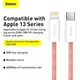 USB кабель для iPhone Type-C на Lightning BASEUS Dynamic Series Fast Charging Data Cable (1m, 20W). Orange - зображення 7