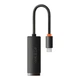 Зовнішня мережева карта Type-C на RJ45 LAN Baseus Lite Series Ethernet Adapter (1000Mbps, 15 см). Black - зображення 4