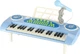 Keyboard muzyczny dla dzieci KIK z mikrofonem i statywem Niebieski KX3041 (5903039767676) - obraz 3