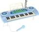 Keyboard muzyczny dla dzieci KIK z mikrofonem i statywem Niebieski KX3041 (5903039767676) - obraz 5