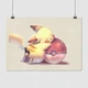 Постер Покемон Пікачу з покеболом, Pokemon Pikachu, декор в дитячу кімнату, кавай, A1 60×85 см (id5366) - зображення 1