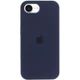 Чехол Fiji Silicone Case для Apple iPhone 16e бампер накладка Soft Touch с микрофиброй Dark Blue - изображение 1