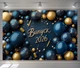 Банер для фотозони Випуск 2026 темно-синій з золотими кульками святковий фон на випускний 300x200см, №41301 - зображення 5