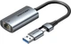Перехідник Vention USB 3.1 Type-C/USB-A --> Ethernet RJ45 1000Mb сірий Aluminum Alloy Type (CFQHB) - зображення 1