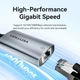 Перехідник Vention USB 3.1 Type-C --> Ethernet RJ45 1000Mb Black Aluminum Alloy Type (CFPHB) - зображення 9