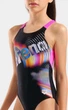 Купальник для девочек Arena LIT LOGO SWIMSUIT V BACK L черный, розовый 164 см (010690-590) - изображение 3