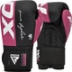 Перчатки боксерские RDX Boxing Gloves Rex F4 BGR-F4P 10 унций Черные с розовым (5054421881798) - изображение 1