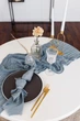Скатертная дорожка из натуральной марли VTILENE, Dusty blue, 60 см, 1 м - изображение 6