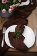 Текстильна марлева серветка сервірувальна VTILENE , Chocolate, 45х45 см - зображення 2