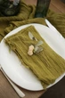 Марлевая салфетка столовая минимализм VTILENE , Strong olive, 45х45 см - изображение 1