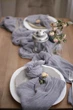 Марлевая салфетка для праздничного стола VTILENE , Light grey, 45х45 см - изображение 3