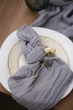 Марлевая салфетка для праздничного стола VTILENE , Light grey, 45х45 см - изображение 4