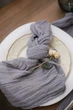 Марлевая салфетка для праздничного стола VTILENE , Light grey, 45х45 см - изображение 5
