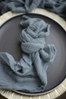 Салфетка сервировочная с окрашенной марли VTILENE , Dusty blue, 45х45 см - изображение 5