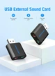 Наружная звуковая карта Vention USB 2.0 - 2x 3.5 мм 2.1 канал Алюминий Черный (VAB-S17-B) - изображение 2