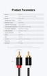 Кабель Vention 2RCA Male to Male Audio Cable 1M Black Metal (VAB-R06-B100) - зображення 6