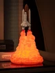 Настольный 3D ночник-светильник Space Shuttle | Беспроводная космическая LED лампа на аккумуляторе с эффектом огня USB, 28х15 см - изображение 6