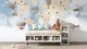 Фотошпалери флізелінові Print-walls Мапа світу з літачками і звірятами 0900 300×200 см (Ш×В) - зображення 1