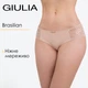 Женские трусы-бразилианы декорированы кружевом Giulia (L5118B0-M) M Beige-Бежевый, трусики из микрофибры, комфортное белье - изображение 1