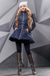 Жіноча стьобана зимова куртка з вишивкою Seventeen XL Синій (2000000090085) - изображение 1
