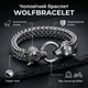 Массивный мужской браслет «Волчья Сила» WolfBracelet, серебристый, 21 см - изображение 1