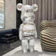 Фигурка Bearbrick серебряного цвета на подставке SUPREME 155 см. Дизайнерская игрушка Беарбрик. Фигурка Be@rbrick - изображение 3