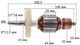 Якорь VJ Parts для торцовочной пилы Euro Craft JS1207 (206,5*54 шлиц - 9*11,5 мм, 11*14 мм, вн.резьба М6), як1933 - изображение 2