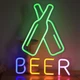 Портативная декоративная неоновая вывеска "beer" разноцветная на батарейках/USB 40*31 см - изображение 3