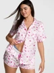 Піжама Сатинова (сорочка + шорти) Victoria's Secret PINK LoveShackFancy Satin Short Pajama Set M Білий (27178633D) - зображення 1