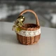 Пасхальная корзина 10х10х15см hand-made MIS LT натуральная с бежевым декором и мишкой мини - изображение 3