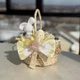 Пасхальная корзина 19х19х22см hand-made MIS LT бежевая с бежевым декором и зайчиком - изображение 1