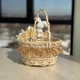 Пасхальная корзина 19х19х22см hand-made MIS LT бежевая с бежевым декором и зайчиком - изображение 4