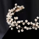 Обруч для волосся з дрібними квітами "Bride White Flowers", прикраса на голову, золото - зображення 2
