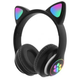 Беспроводные наушники с кошачьими ушками Cat Ear STN-28, Bluetooth, MP3, FM-радио, с LED-подсветкой, Черные - изображение 5
