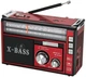 Портативний радіоприймач Golon RX-381 X-Bass з ліхтариком, USB, microSD, MP3-плеєром, телескопічною антеною, акумулятором, FM/AM/SW радіо колонка для дому, дачі та подорожей Червоний - изображение 2
