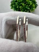 Серьги из серебра 925 пробы с накладками золота 375 проба Алиса, стрелы с цирконами зелеными - изображение 2