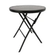 Стіл садовий Garden table Tondo SC-091 розкладний круглий ⌀60 з чорною скляною стільницею - зображення 1