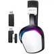 Навушники Bluetooth ACEFAST H11 BT v5.4 / 2.4G / 3.5мм AUX 1000mAh RGB для ПК, ноутбуків, смартфонів, консолей Білий - изображение 4