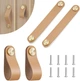 Ручка меблева, flintronic F4-3746872 Copper Head Beige, шкіряна 128mm, 4 шт., мідь, ергономічна, сучасна - зображення 3