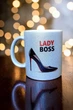 Срібна глітерна керамічна сублімаційна чашка Lady Boss - Chaban_Souvenir - Подарунок для ділової жінки, директору, подрузі (330 мл) GL_S_001 - зображення 3