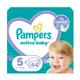 Дитячі підгузки 128 шт Pampers Active Baby розмір 5 (11-16 кг) Дитячі підгузники памперс з індикатором вологи та манжетами з подвійною щільністю Памперси преміум для дітей для нічного сну - зображення 2