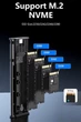 Зовнішня кишеня Blueendless M2821N для NVMe (PCIe) M2 SSD USB 3.1 Gen 2 Type-C чорний - зображення 6